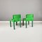 Space Age Italian Green Plastic Chairs 4875 attributed to Carlo Bartoli for Kartell, 1970s, Set of 2 4