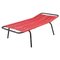 Mid-Century Italian Beach Chair in Red Scooby Plastic and Black Metal, 1960s 1