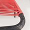 Mid-Century Italian Beach Chair in Red Scooby Plastic and Black Metal, 1960s, Image 12