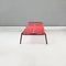 Mid-Century Italian Beach Chair in Red Scooby Plastic and Black Metal, 1960s 4