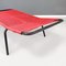 Mid-Century Italian Beach Chair in Red Scooby Plastic and Black Metal, 1960s 5