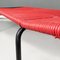 Mid-Century Italian Beach Chair in Red Scooby Plastic and Black Metal, 1960s 11