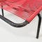 Mid-Century Italian Beach Chair in Red Scooby Plastic and Black Metal, 1960s 7