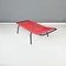 Mid-Century Italian Beach Chair in Red Scooby Plastic and Black Metal, 1960s 2