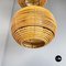 Mid-Century Modern Italian Rattan Ceiling Lamp with 3 Spherical Lampshade, 1960s 7