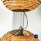 Mid-Century Modern Italian Rattan Ceiling Lamp with 3 Spherical Lampshade, 1960s 8