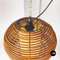 Mid-Century Modern Italian Rattan Ceiling Lamp with 3 Spherical Lampshade, 1960s 9