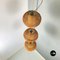 Mid-Century Modern Italian Rattan Ceiling Lamp with 3 Spherical Lampshade, 1960s 5