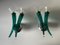Large Italian Green Murano Glass Sconces by Veart, 1970s, Set of 2 1