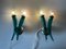 Large Italian Green Murano Glass Sconces by Veart, 1970s, Set of 2 3