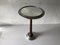 French Art Deco Round Aluminum and Wood Table with Mirror Top, 1940s 1