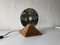 Italian Table Lamp in Round Glass with Pyramid Wood Base by Gallotti E. Radice, 1970s 2