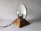 Lámpara de mesa italiana de vidrio redondo con base de madera piramidal de Gallotti E. Radice, años 70, Imagen 5