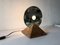 Italian Table Lamp in Round Glass with Pyramid Wood Base by Gallotti E. Radice, 1970s 3