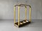 Mid-Century Modern Gold Metal Umbrella Stand with Iron Casting Base, 1950s, Image 1