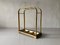 Mid-Century Modern Gold Metal Umbrella Stand with Iron Casting Base, 1950s 2