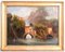 Italian Artist, Mountain Landscape with Boats, 1800s, Oil on Canvas, Framed 1
