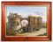 Italian Artist, Castle with Bridge and Ramparts , 1800, Oil on Canvas, Framed 1