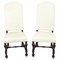 Vintage 20th Century Carolean Upholstered High Back Dining Chairs, 1990s, Set of 2 1