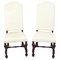 Vintage 20th Century Carolean Upholstered High Back Dining Chairs, 1990s, Set of 2, Image 1