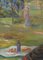 Maurice Alleroux, Junges Mädchen beim Picknick, 20. Jh., Öl auf Leinwand, Gerahmt 6