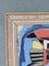 Cubist House, Oil on Board, 1950s, Framed 14
