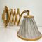 Vintage Bamboo Extendible Harmonica Scissor Wall Lamp, 1960s 3