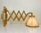 Vintage Bamboo Extendible Harmonica Scissor Wall Lamp, 1960s 21