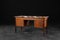 Vintage Mid-Century Scandinavian Modern Teak Desk with Hand-Painted Pattern on Top, 1960s 10