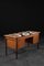 Vintage Mid-Century Scandinavian Modern Teak Desk with Hand-Painted Pattern on Top, 1960s 8