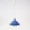 Danish Blue Hanging Lamp by Horn Lightning, 1970s 3
