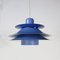 Danish Blue Hanging Lamp by Horn Lightning, 1970s, Image 10