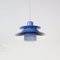 Danish Blue Hanging Lamp by Horn Lightning, 1970s, Image 2
