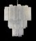Großer dreistufiger Kronleuchter aus Muranoglas in Weißem Albaster, 1990er 1