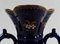 Vase aus nachtblauem Steingut von Fives Lille 17