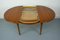 Round Teak Veneered Dining Table with Central Extension, 1960s, Image 6