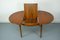 Round Teak Veneered Dining Table with Central Extension, 1960s 5