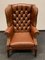 Vintage Chesterfield Wing Chair in Brown Leather, Image 12