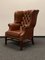 Vintage Chesterfield Wing Chair in Brown Leather 10