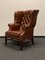 Vintage Chesterfield Wing Chair in Brown Leather, Image 10