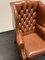 Fauteuil Chesterfield Vintage en Cuir Marron 5