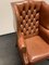 Vintage Chesterfield Wing Chair in Brown Leather 5