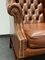 Vintage Chesterfield Wing Chair in Brown Leather 9