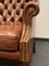 Vintage Chesterfield Wing Chair in Brown Leather 6