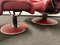 Large Lounge Chair in Red Leather with Ekornes Stressless Blues Recliner, Set of 2 3