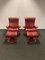 Grand Fauteuil en Cuir Rouge avec Fauteuil Inclinable Ekornes Stressless Blues, Set de 2 1