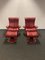 Large Lounge Chair in Red Leather with Ekornes Stressless Blues Recliner, Set of 2 1