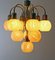 German Golden Coffee House Chandelier with Mouth-Blown Balls 5