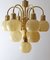 German Golden Coffee House Chandelier with Mouth-Blown Balls 1