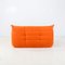 Orangefarbenes Zwei-Sitzer Togo Sofa von Michel Ducaroy für Ligne Roset 7